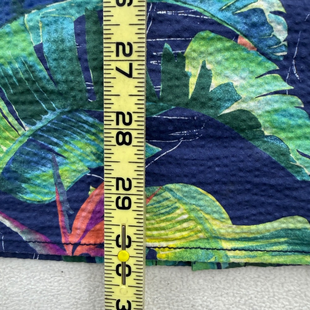 Tommy Bahama Nova Wave Shirt Mens L Blue Tropical Bird of Paradise Seersucker - Picture 9 of 9